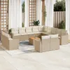 Design 14-tlg. Garten-Sofagarnitur mit Kissen Beige Poly Produktbild-Vorschau 1