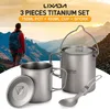 Lehká 3dílná sada z titanu, 750 ml hrnec, 450 ml hrnek na Náhled obrázku produktu 6