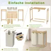 XMTECH wasmand, 2 compartimenten, 36 liter, wasmand met Productafbeelding-voorbeeld 3
