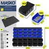Masko® Stapelboxen Wandregal 32tlg Box Sichtlagerkästen Produktbild-Vorschau 7