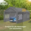 Carporttent 3 × 6 m, autogarage met oprolbare ramen, Productafbeelding-voorbeeld 3