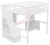 Lit mezzanine 140 x 200 cm avec escalier, blanc | Lit Voir les images du produit 12