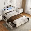 UnboxG Polsterbett 160x200 cm mit Stauraum,  LED & USB Produktbild-Vorschau 11