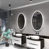 Elliptisch Badezimmerspiegel mit LED-Beleuchtung und Produktbild-Vorschau 6