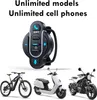 A product image featuring a motorcycle handlebar controller, an electric bicycle, a scooter, and a motorcycle. Produktbild-Vorschau