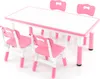 GOPLUS Kindertisch Set mit 4 Stühlen, Schreibtisch Produktbild-Vorschau 1
