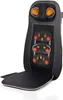 A black shiatsu massage seat cushion with orange massage nodes and red heating elements. Produktbild-Vorschau