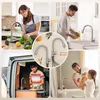 Collage of kitchen scenes and product shots featuring faucets. Podgląd zdjęcia produktu