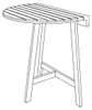 Mesa auxiliar plegable, de forma semicircular, fabricada en Vista previa de la imagen del producto 9