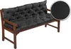 A black bench cushion on a wooden bench. Produktbild-Vorschau