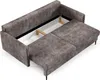 A three-seater sofa with its sleeping surface extended and storage compartment open. Podgląd zdjęcia produktu
