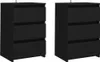Two black nightstands are shown side-by-side against a white background. Náhled obrázku produktu