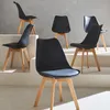 sweeek - 6 skandinavische Stühle mit Holzbeinen - Schwarz Produktbild-Vorschau 1