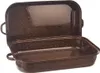 Two brown roasting pans stacked on a white background. Produktbild-Vorschau