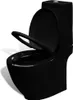 vidaXL Stand-WC & Bidet Set Schwarz Keramik Produktbild-Vorschau 5