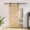 Porte coulissante vidaXL, finition naturelle et noire, 90 x Voir les images du produit 2