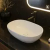 Keramické umyvadlo na desku, oválné, bílé, velké, lesklé, Náhled obrázku produktu 6