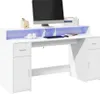 A white computer desk with LED lighting. Anteprima dell’immagine prodotto