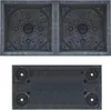 A top-down view of two square planters and a bottom view of a rectangular planter. Podgląd zdjęcia produktu