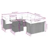 9-tlg. Garten-Sofagarnitur mit Kissen Grau Poly Rattan Produktbild-Vorschau 3