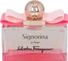 A close-up studio shot of a Salvatore Ferragamo Signorina In Fiore Eau de Toilette bottle. Voir les images du produit