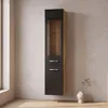 Badezimmer Schrank Rio 131 cm Eiche Kastanie mit Schwarz – Produktbild-Vorschau 2