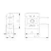 Technical drawing of an electrical plug with dimensions. Podgląd zdjęcia produktu