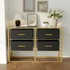 Sideboard mit 4 Schubladen und Glasplatte, Metallrahmen in Produktbild-Vorschau 9