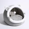 Maison lit pour chat et petit chien 31 cm, couchage gris Voir les images du produit 1