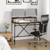 vidaXL Stôl z dymového duba 100x50x90 cm materiál drevo a Náhľad obrázku produktu 3