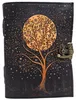 Cahier en cuir vintage, motif "Arbre et Lune", 200 pages, Voir les images du produit 5