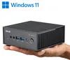 A hand holding a small black ASUS mini PC. Produktbild-Vorschau