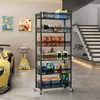 6 Ebenen Rollregal Metall, Höhenverstellbares Standregal Produktbild-Vorschau 5