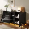 INONEFT Kommode, zwart, hoogglans. Modern sideboard met Productafbeelding-voorbeeld 9