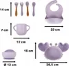 KIK Silikon-Geschirr-Set fü r Kinder Krabbe 9 Stü ck - lila Produktbild-Vorschau 3