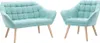 Sofa 2-Sitzer + Sessel - Stoff - Hellgrün - CASERTA Produktbild-Vorschau 1
