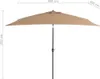 vidaXL Ombrellone con asta in metallo 300x200 cm Taupe Anteprima dell’immagine prodotto 13