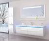Doppelwaschtisch Badmöbel set Weiss Doppelwaschbecken 240 Produktbild-Vorschau 3