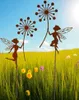 Gartenstecker Märchen Fee mit Pusteblume Metall Rost Produktbild-Vorschau 1