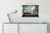 MuchoWow® Textilposter Zypresse Katze aus dem Fenster 90x60 Produktbild-Vorschau 3