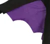 A close-up view of a black garment with a purple wing-like attachment. Náhľad obrázku produktu