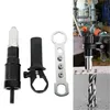 A collage showing a rivet nut setting tool set and its application. Produktbild-Vorschau
