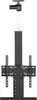 A black motorized TV lift stand with a TV mount. Produktbild-Vorschau