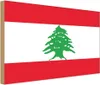 vianmo Holzschild 12x18 cm Libanon Lebanon Flagge Fahne Produktbild-Vorschau 1