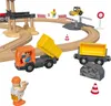 LUPILU Holz Eisenbahnset Baustelle Kinder Spiel59 tlg. Produktbild-Vorschau 3