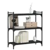 vidaXL Regał na książki 3 półki Czarny 80x30x86 cm Materiał Podgląd zdjęcia produktu 3