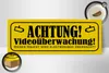 Holzschild Hinweis 27x10cm Achtung Videoüberwachung Produktbild-Vorschau 3