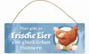 Frische Eier von glücklichen Hühnern Metallschild Produktbild-Vorschau 2