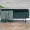 Watford Banc avec rangement en velours, vert, noir. Voir les images du produit 9