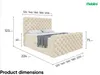 A diagram showing the dimensions of a bed. Produktbild-Vorschau